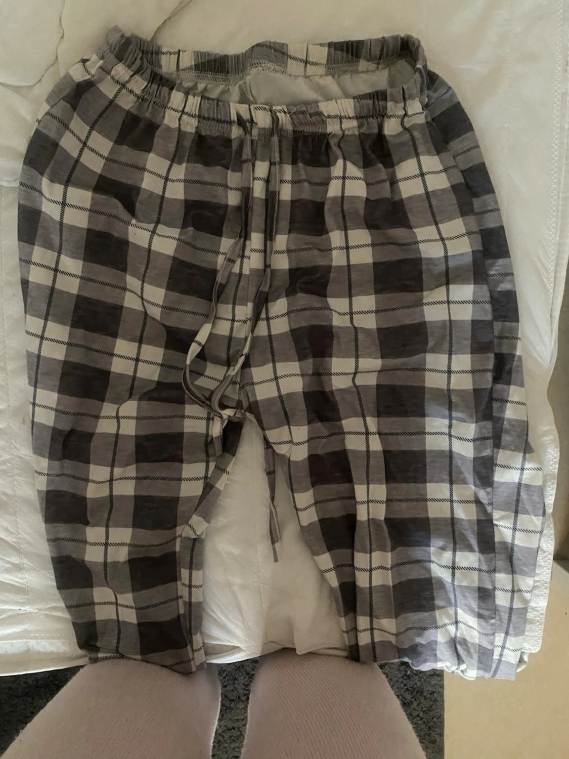 Rutiga pyjamasbyxor i bomull