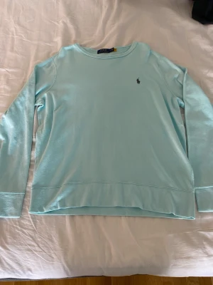 Ljusblå tröja från Polo Ralph Lauren - Snygg ljusblå långärmad tröja från Polo Ralph Lauren med klassisk rund halsringning och den ikoniska lilla loggan broderad på bröstet. Tillverkad i mjukt material som känns skönt mot huden. Perfekt till jeans eller kjol för en clean look.