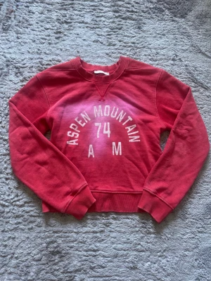 Zara röd sweatshirt  - Säljer den populära röd tröja sweatshirt med vita bokstäver från Zara😚😚 använt få gånger, mycket bra skick! Skriv om du har några frågor☀️💞! Storlek S, men passar mer som xs/s!!