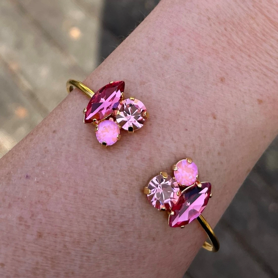 Armband Bangle Mixed sized Rosa - 5