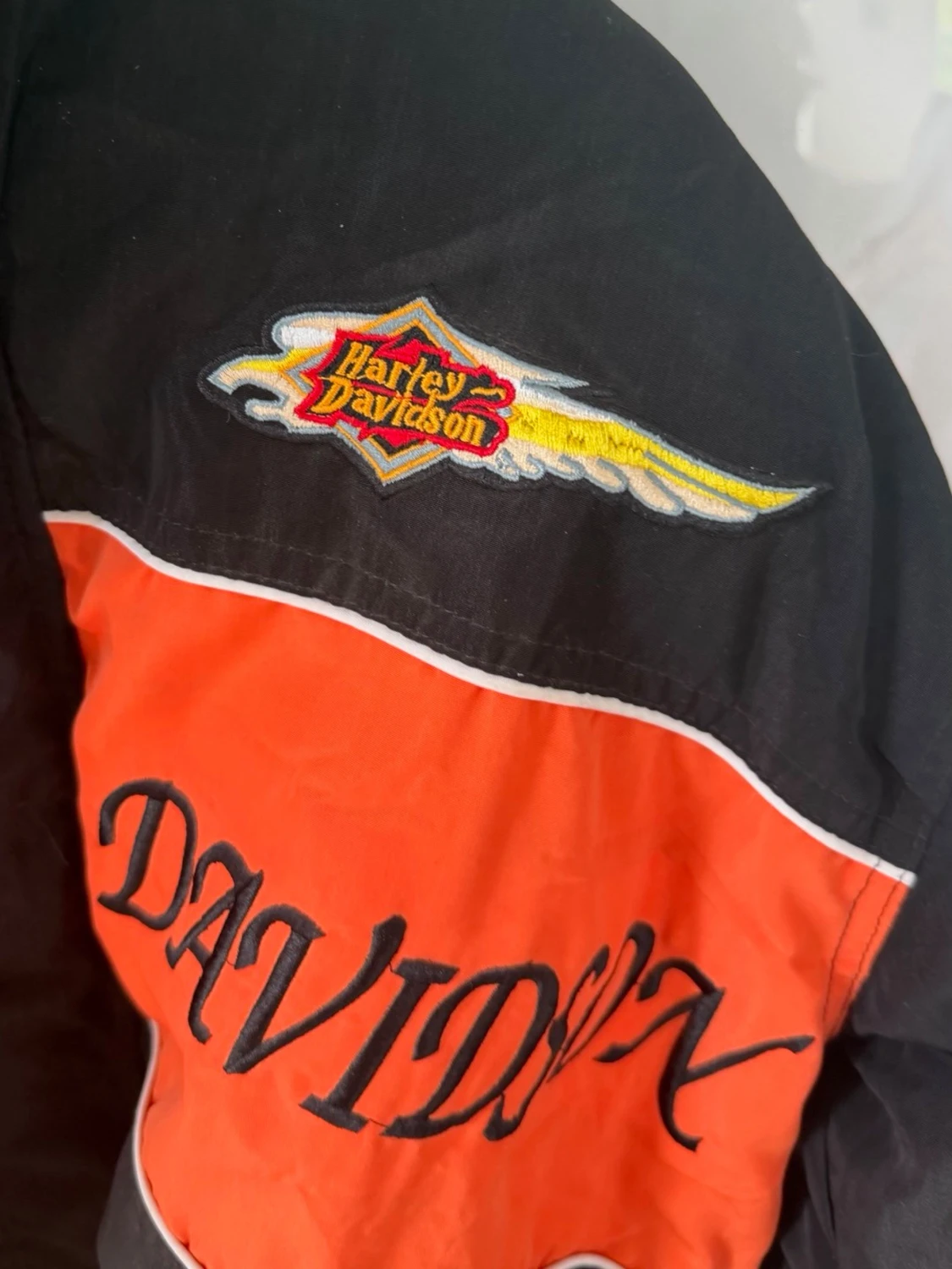 Harley Davidson svart och orange vindjacka - 1