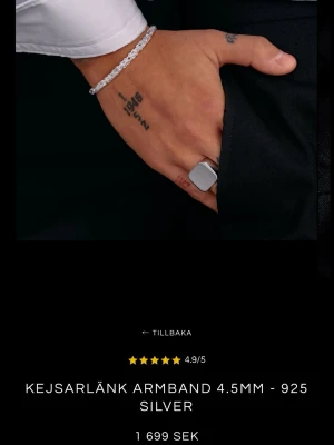 Kejsarlänk armband 4.5mm i silver - Stilrent kejsarlänk armband i 925 silver med en tjocklek på 4.5mm. Armbandet har en klassisk och tidlös design som passar perfekt till alla outfits. Länkarna är tätt sammanlänkade för en exklusiv känsla.