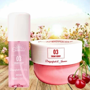 Amour de Carnaval ”Sugarberry - Dragonfruit & Jasmin” Body Lotion & Body Mist! - Amour de Carnaval ”Sugarberry - Dragonfruit & Jasmin” Body Lotion 210 g & Body Mist 90 ml. Oanvänt.