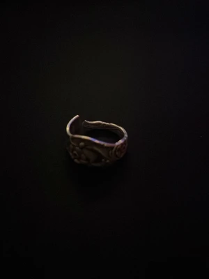 Justerbar silverfärgad ring med blommönster - Unik silverfärgad ring med öppningsbar design och detaljerat blommönster runt hela ringen, ringen har en skön vintagekänsla. Materialet är nysilvet, storleken är 20 i diameter. Säljer även en som är storlek 17 som du kan se i min profil. Alla ringar jag gör är hemmagjorda. Priset går att diskutera 🤗