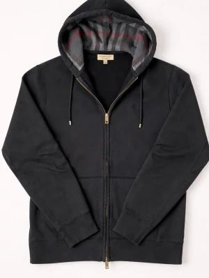 Burberry zip hoodie - •8/10 skick - 2 igensydda hål  •Storlek - XL passar L📏 •Väldigt fint skick bara att det är 2 små hål som har sytts igen, syns knappt