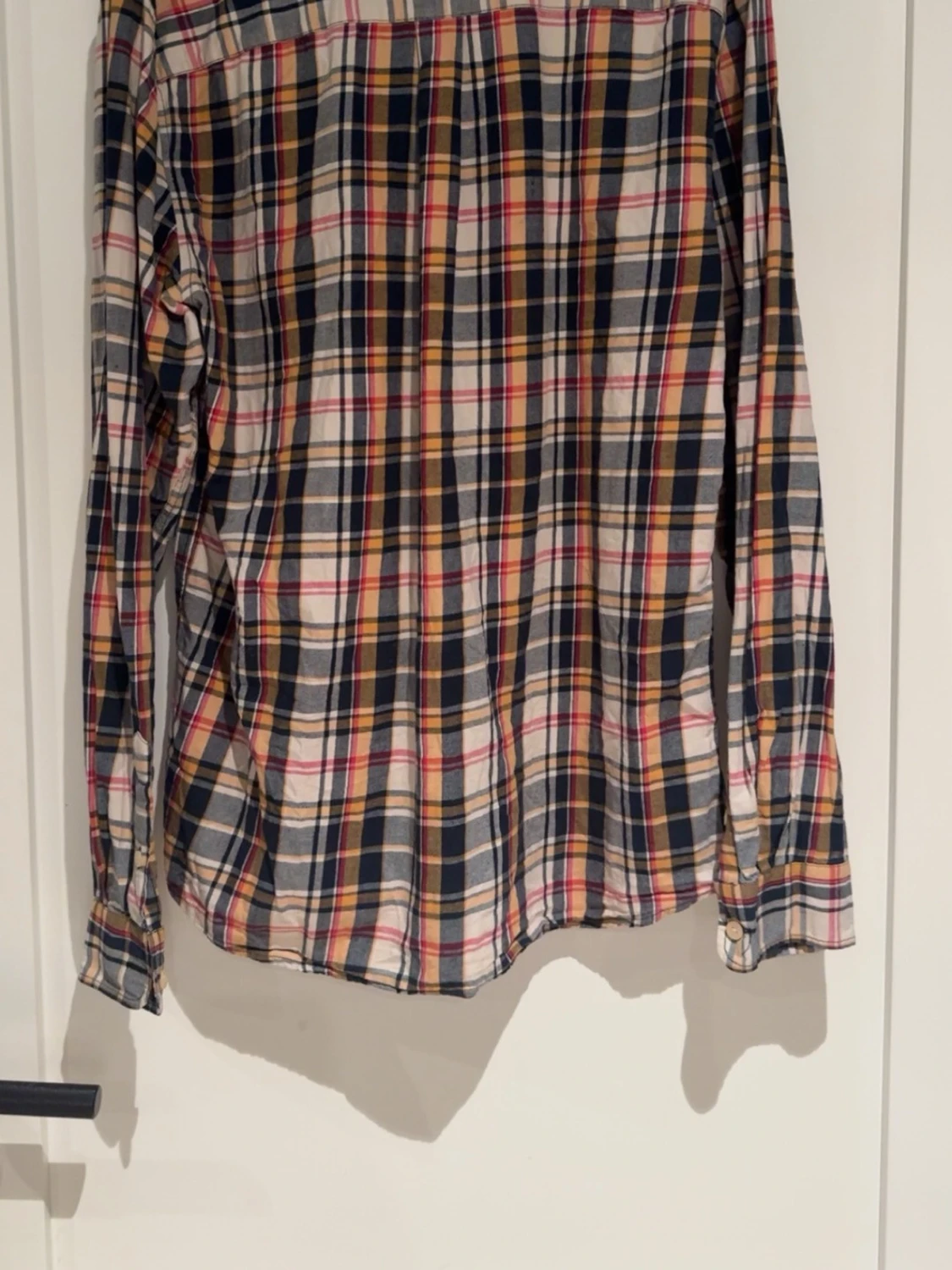 Rutig långärmad skjorta i bomull - 1