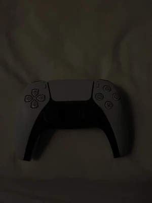 Vit Sony DualSense PS5 handkontroll - DualSense handkontroll till PlayStation 5 i vit och svart design. Ergonomisk form med klassiska PlayStation-knappar, touchpad och adaptiva triggers. Tillverkad i plast med matta och blanka detaljer. Perfekt för gaming och långa spelsessioner.