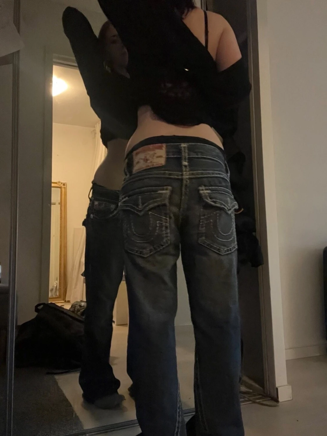 Blå baggy jeans med låg midja true religion - 1
