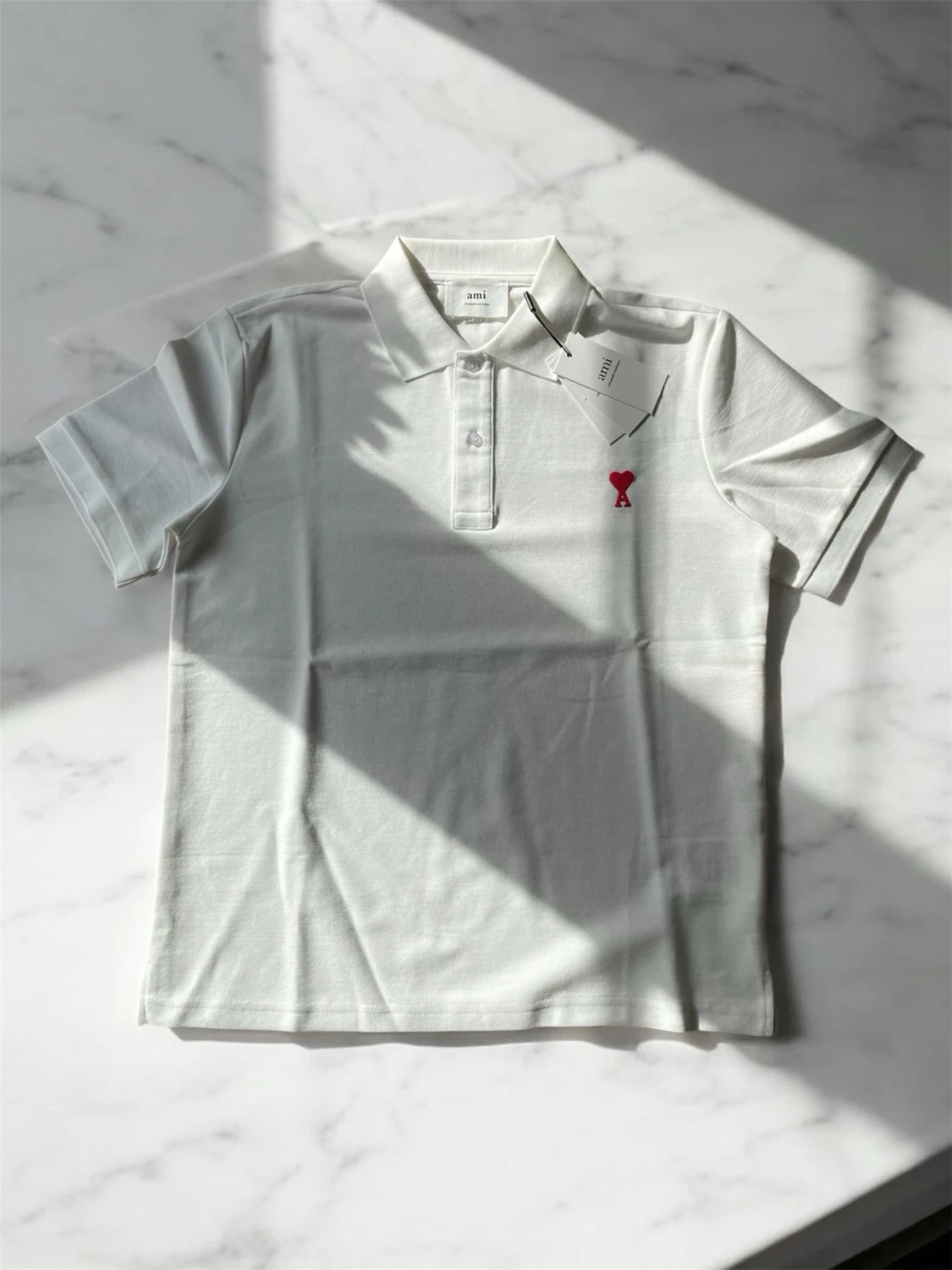 Vit pikétröja från Ami - 3