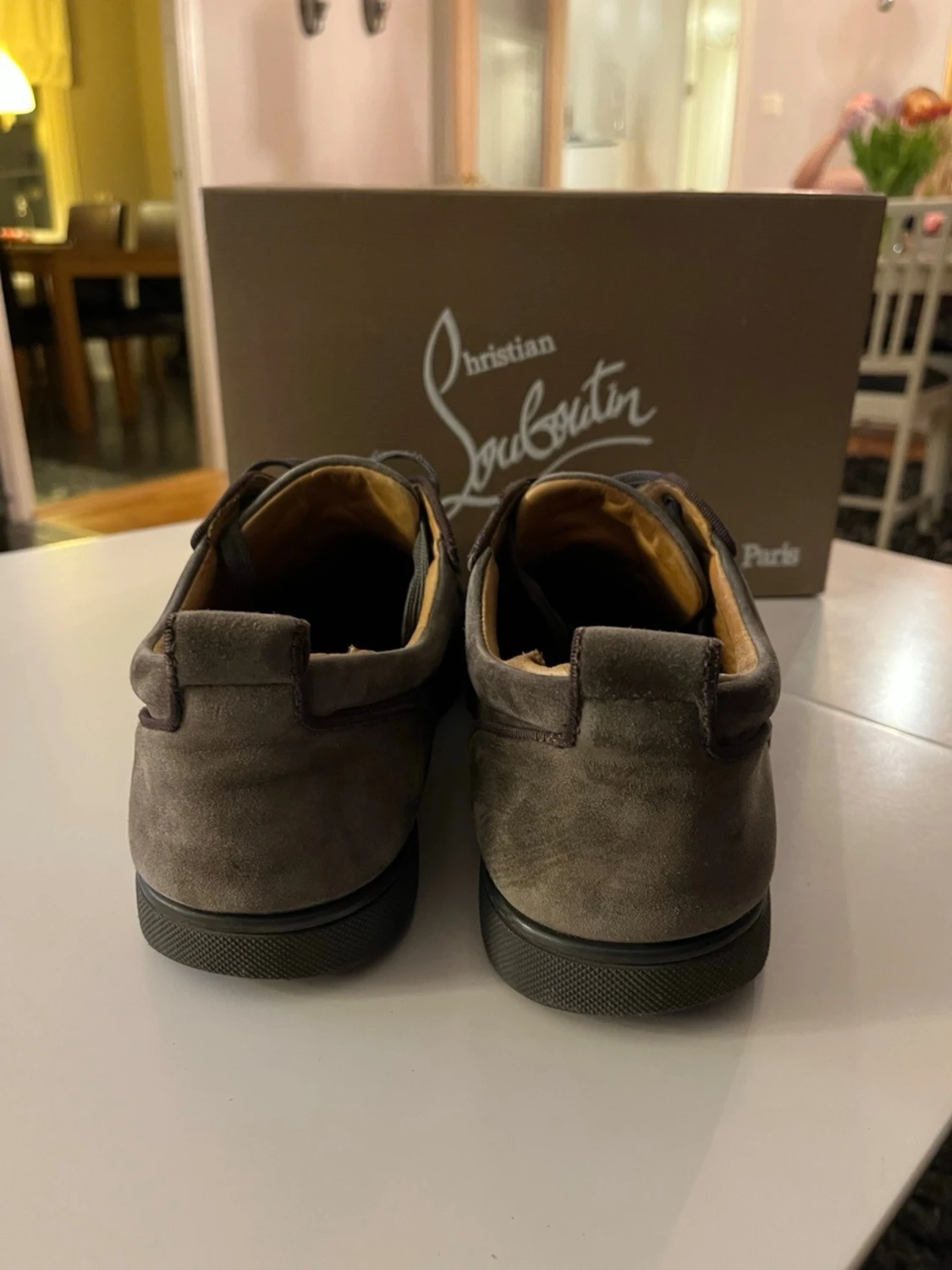 Christian Louboutin gråa spikes sneakers - 3
