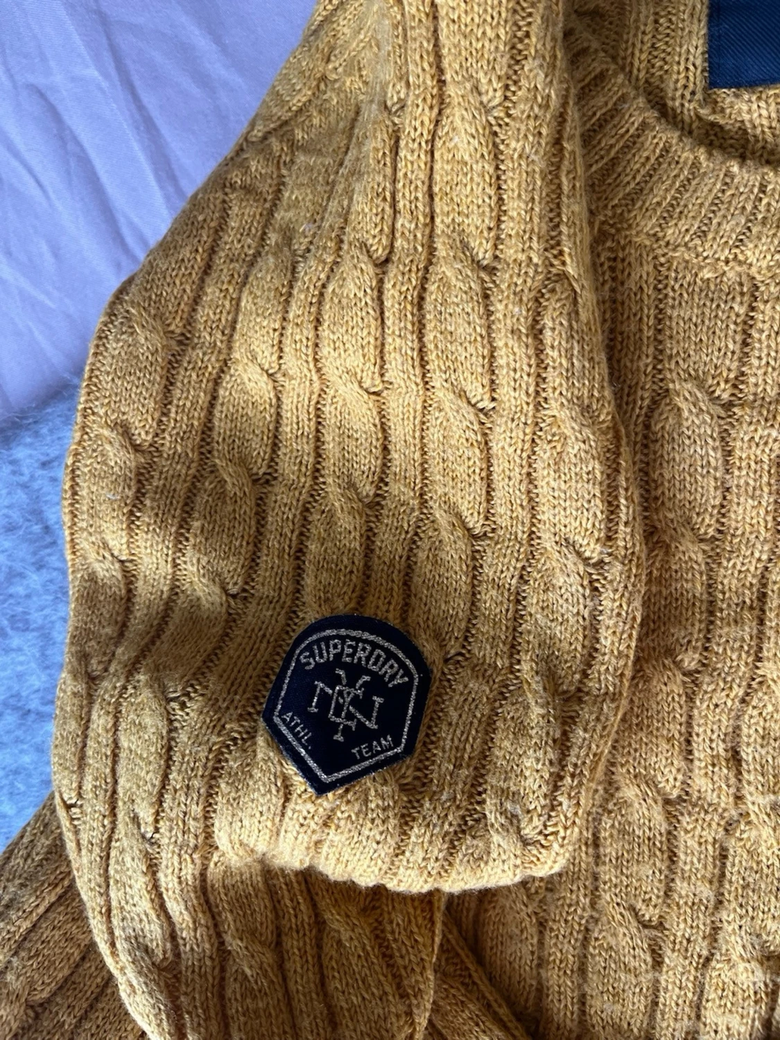 Gul kabelstickad tröja Superdry - 4