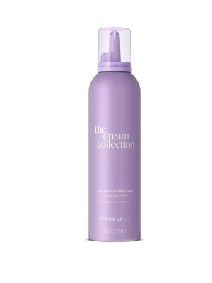 Ny! RitualsLila shower foam  Dream - Ny! 250ml, full size. Lyxig duschskum från Rituals The Dream Collection i en snygg lila metallflaska. Skummet ger en silkeslen känsla och har en fräsch, drömmig doft. Perfekt för dig som vill ha en extra boost i duschen och älskar fina badrumsdetaljer.
