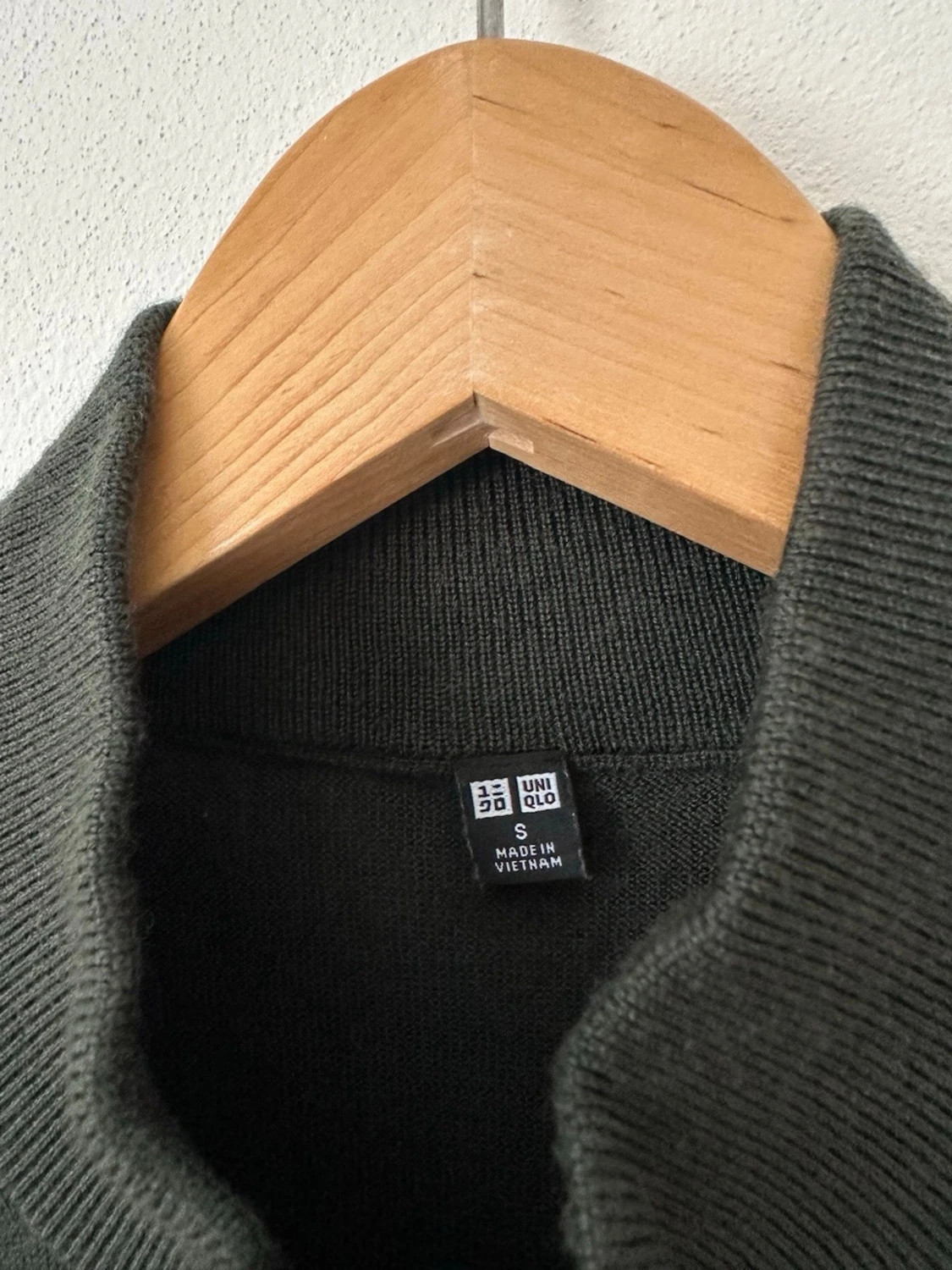 Mörkgrön stickad tröja med halv dragkedja - 2