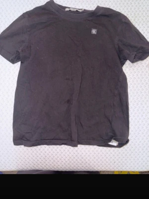 Svart t-shirt från Calvin Klein - Svart t-shirt från Calvin Klein med klassisk rund hals och korta ärmar. Diskret CK-logga broderad på bröstet. T-shirten är enkel och stilren, perfekt för dig som gillar minimalistisk design. Materialet känns mjukt och bekvämt.