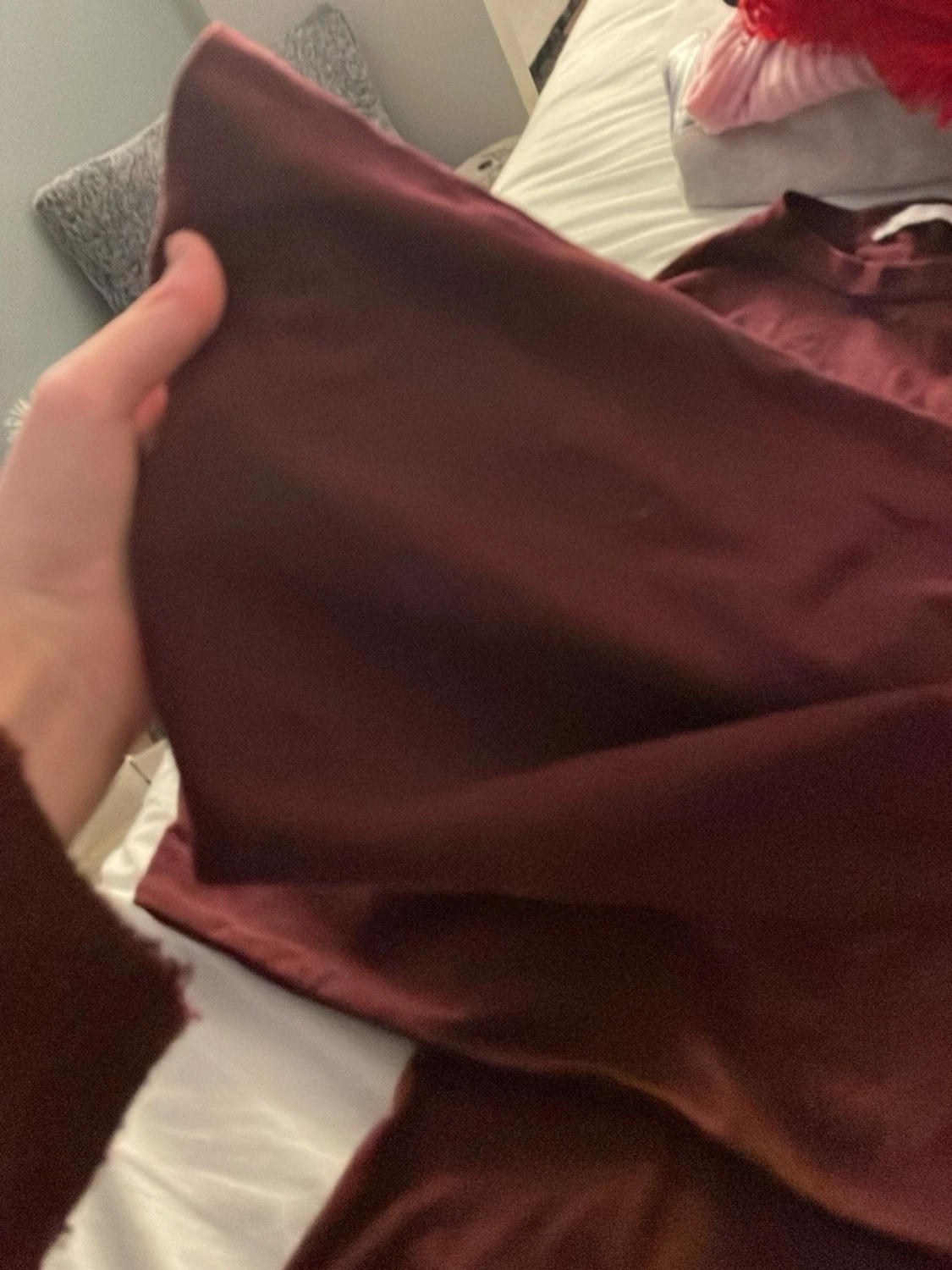 Mörkröd cropped sweatshirt - 1