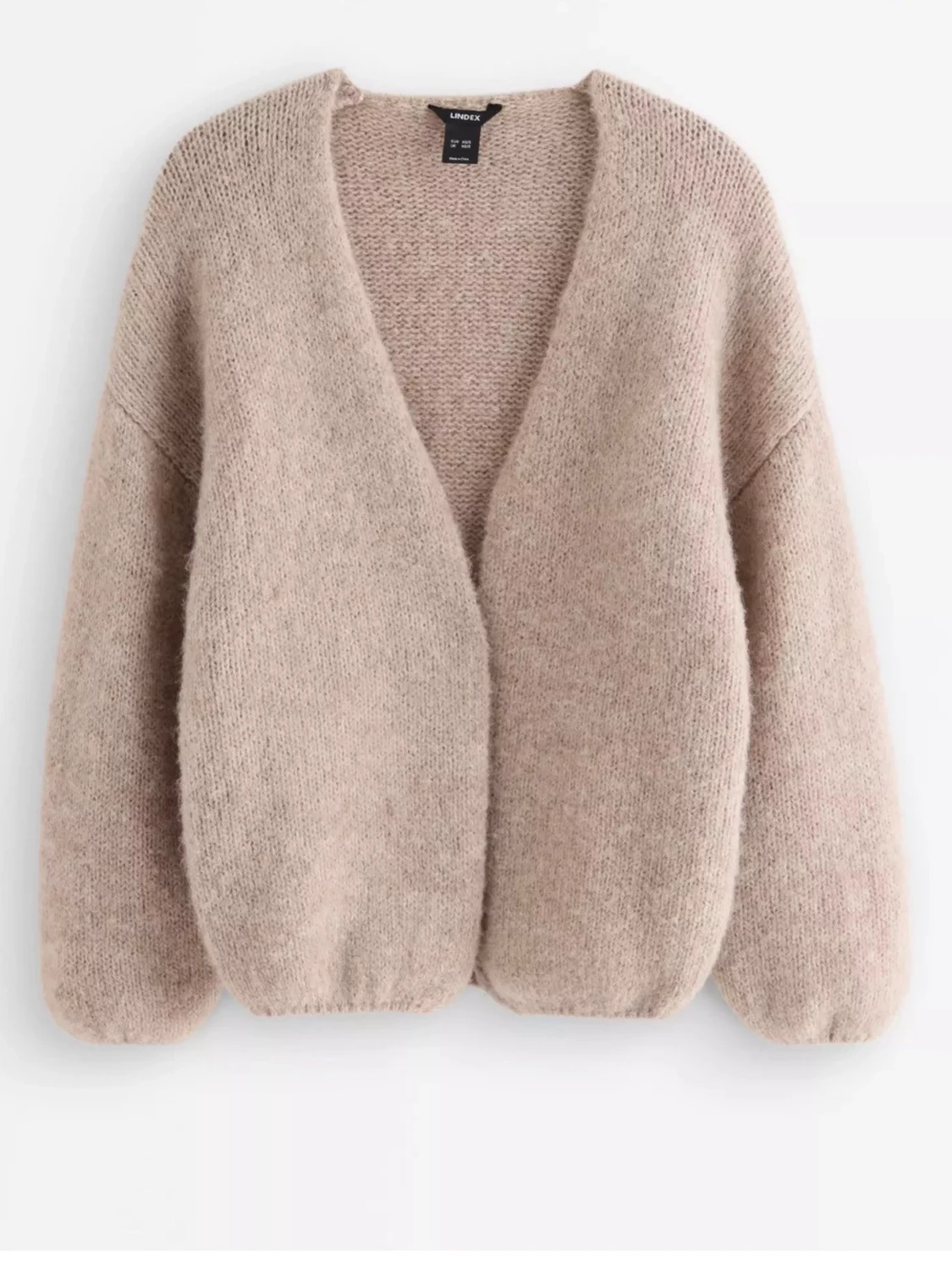 Beige fluffig kofta från Lindex