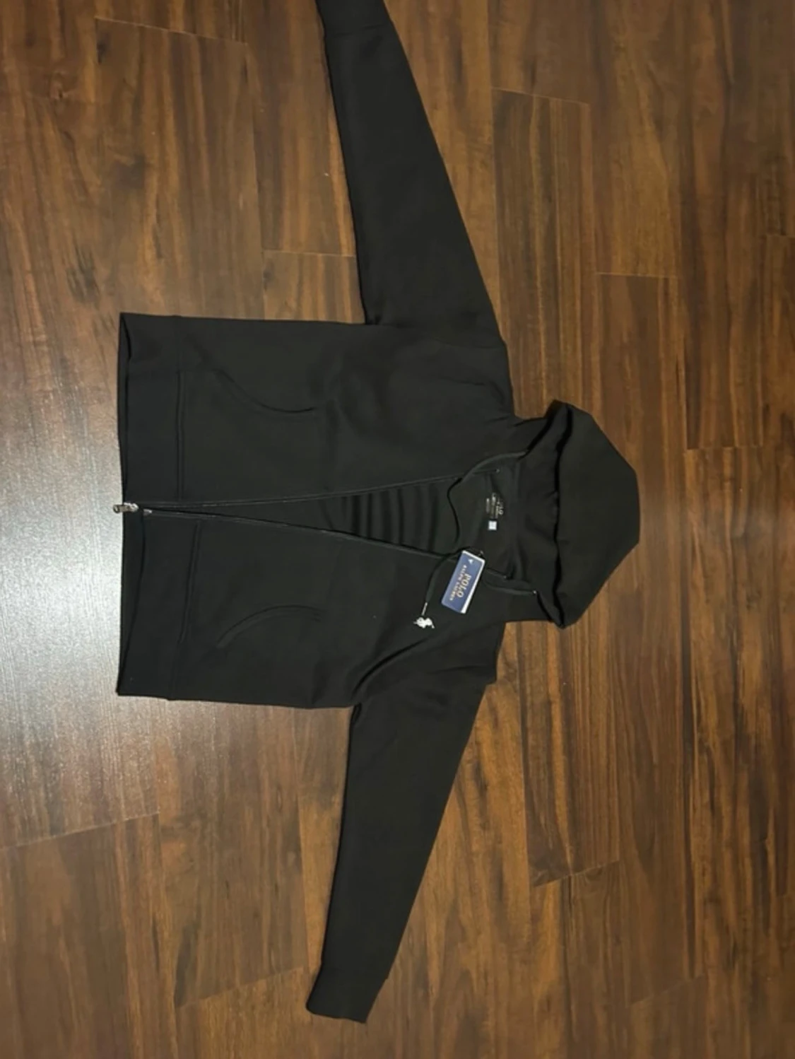 Svart zip hoodie från polo