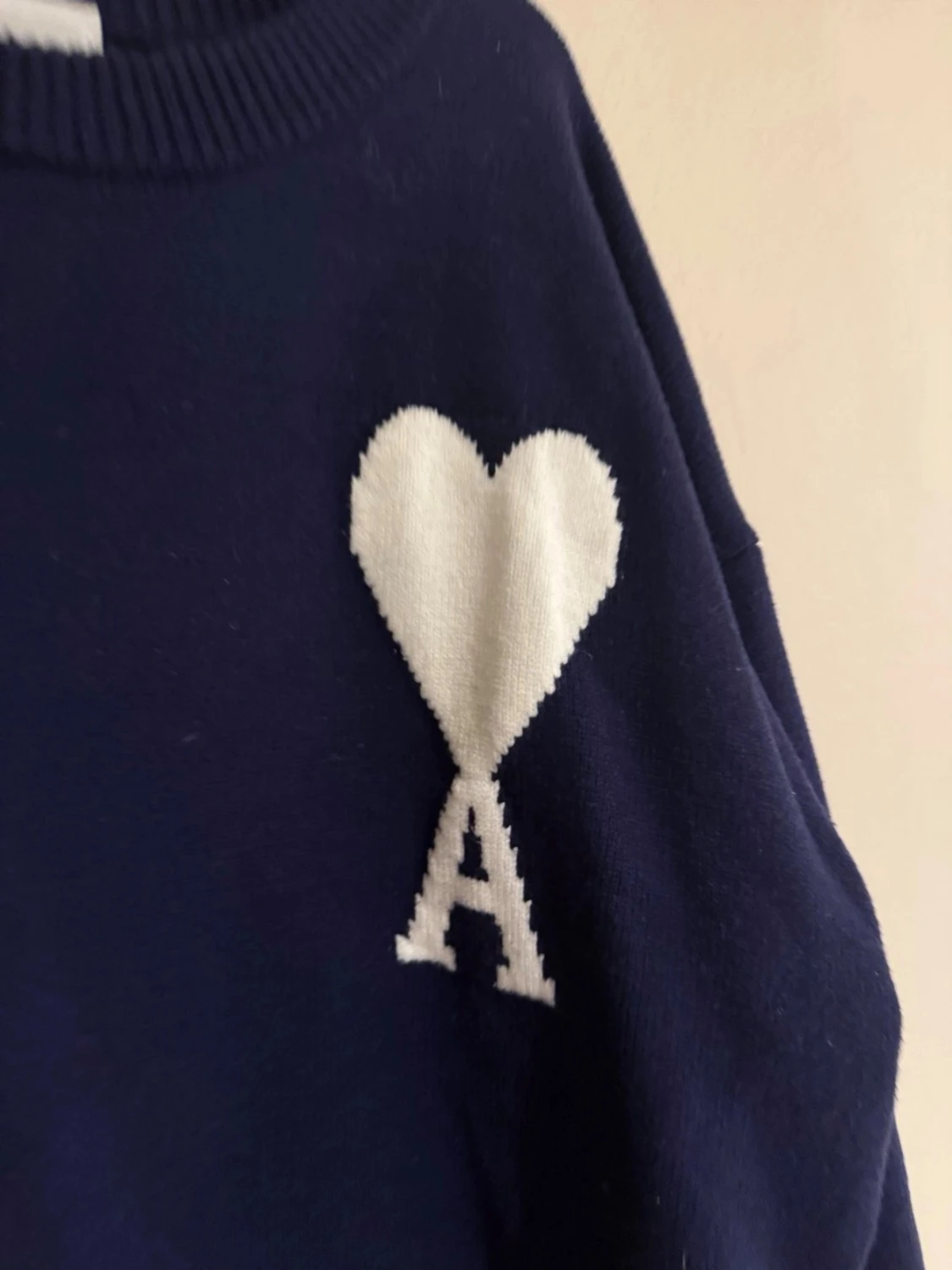 Mörkblå stickad tröja Ami Paris - 1