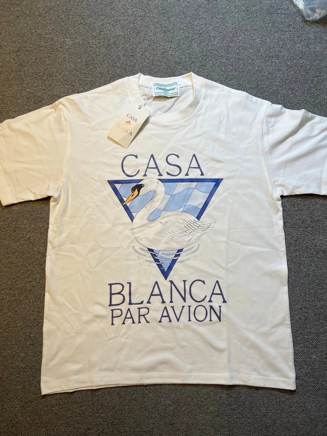 Vit Casa Blanca t-shirt med svanmotiv - 1