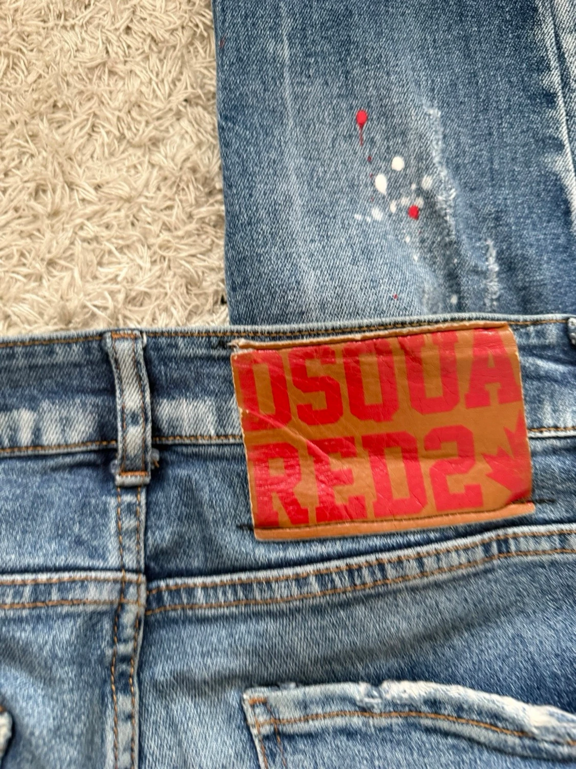Dsquared2 blå slitna jeans - 1
