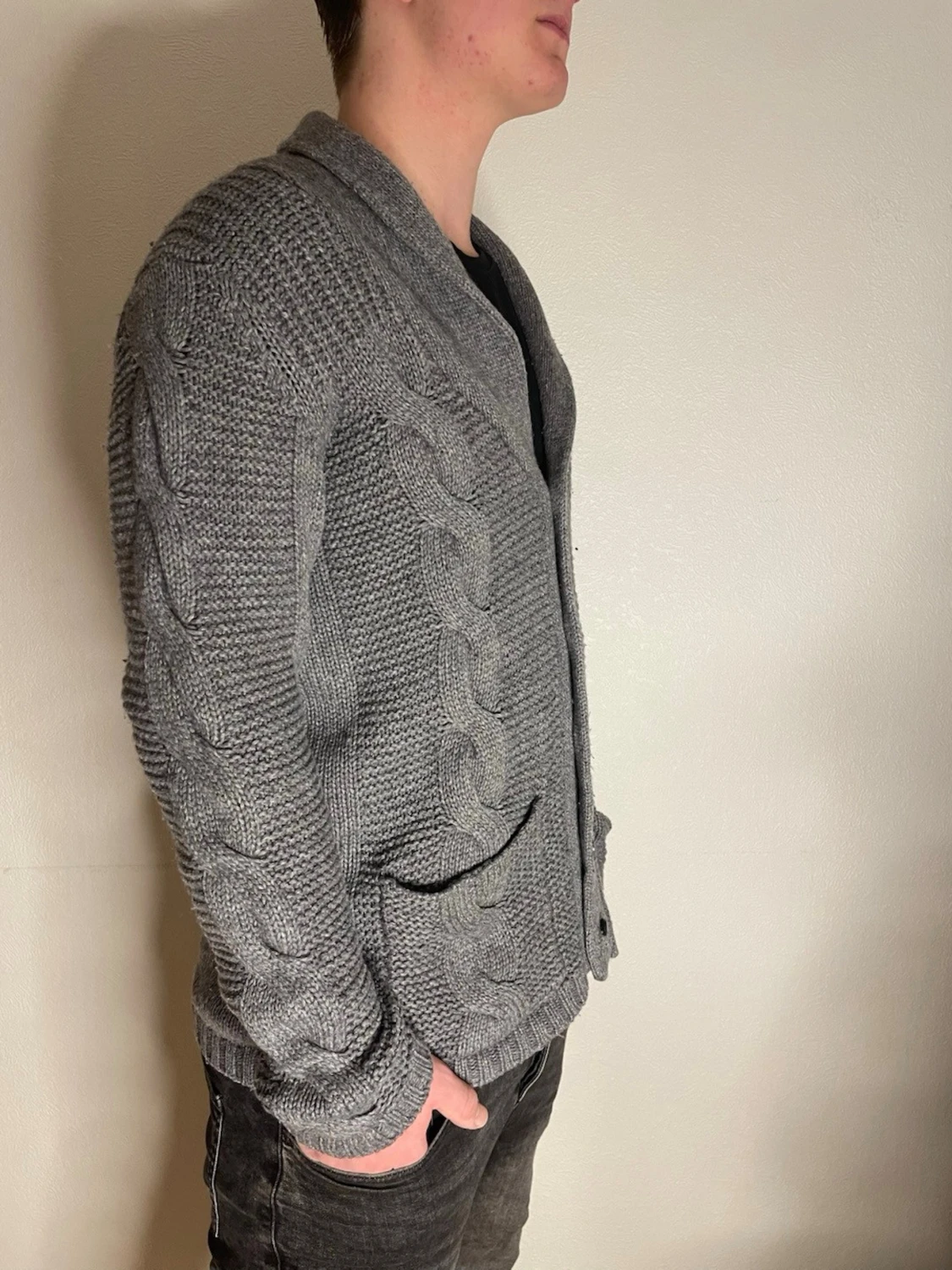 Snygg grå cardigan - 2
