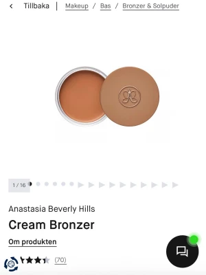 Cream Bronzer från Anastasia Beverly Hills - Snygg cream bronzer från Anastasia Beverly Hills i en varm, mellanbrun nyans. Gloden tan helt ny,råka köpa 2 då inte öppnad eller något köpte för 480 