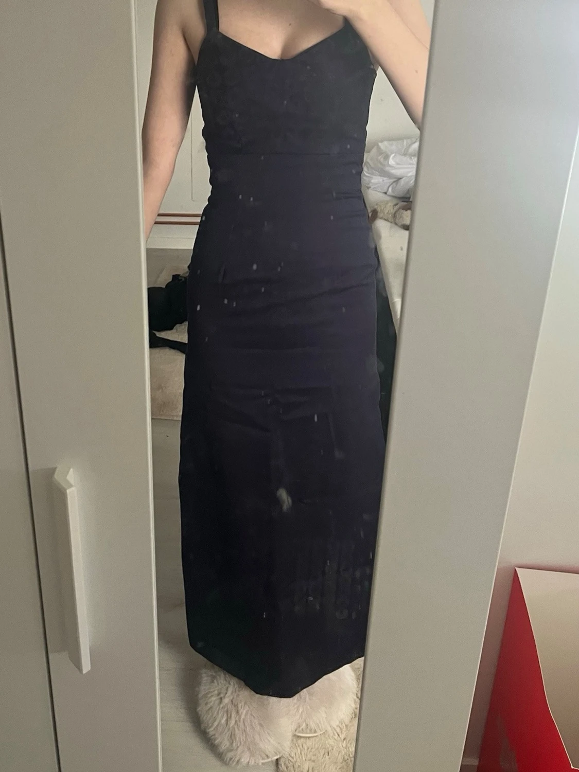 Mörkblå lång fest/balklänning