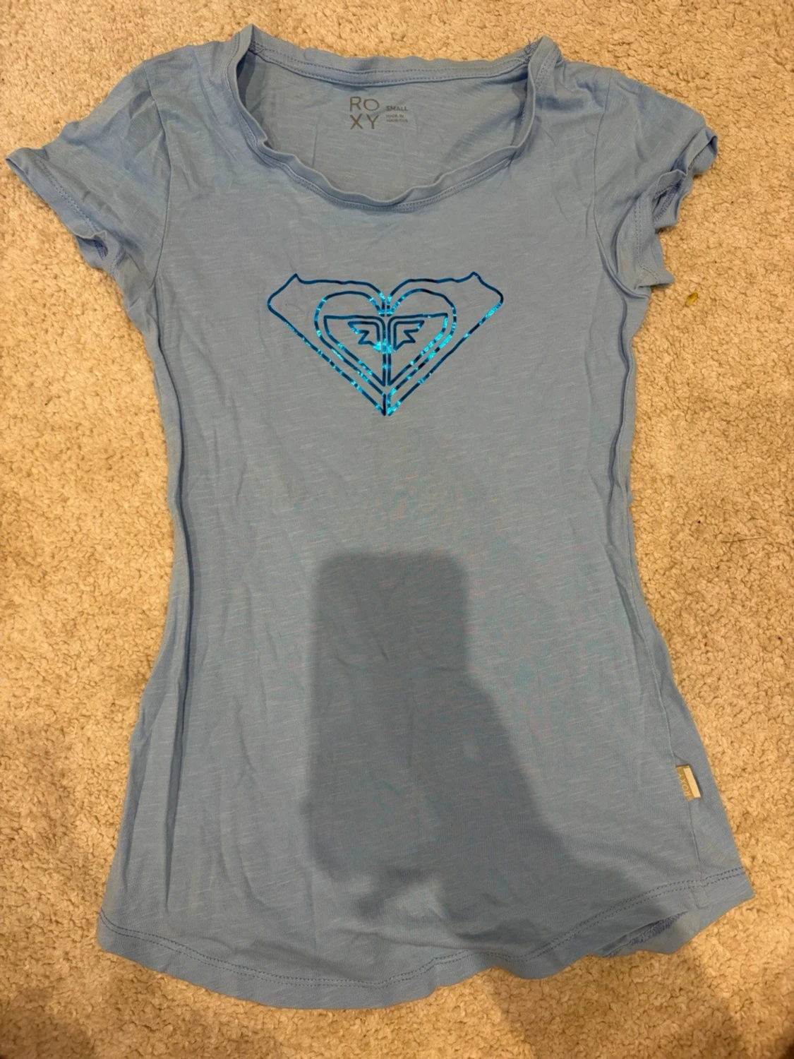 Blå Roxy t-shirt med glittrigt tryck