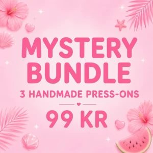 MysteryBundle (S) 3St presson - 🎀 MYSTERY BUNDLE – 99 KR 🎀  3 handgjorda press-on-set utvalda av mig. Varje bundle innehåller tre olika set – perfekt om du älskar överraskningar. 💗 STORLEK S.