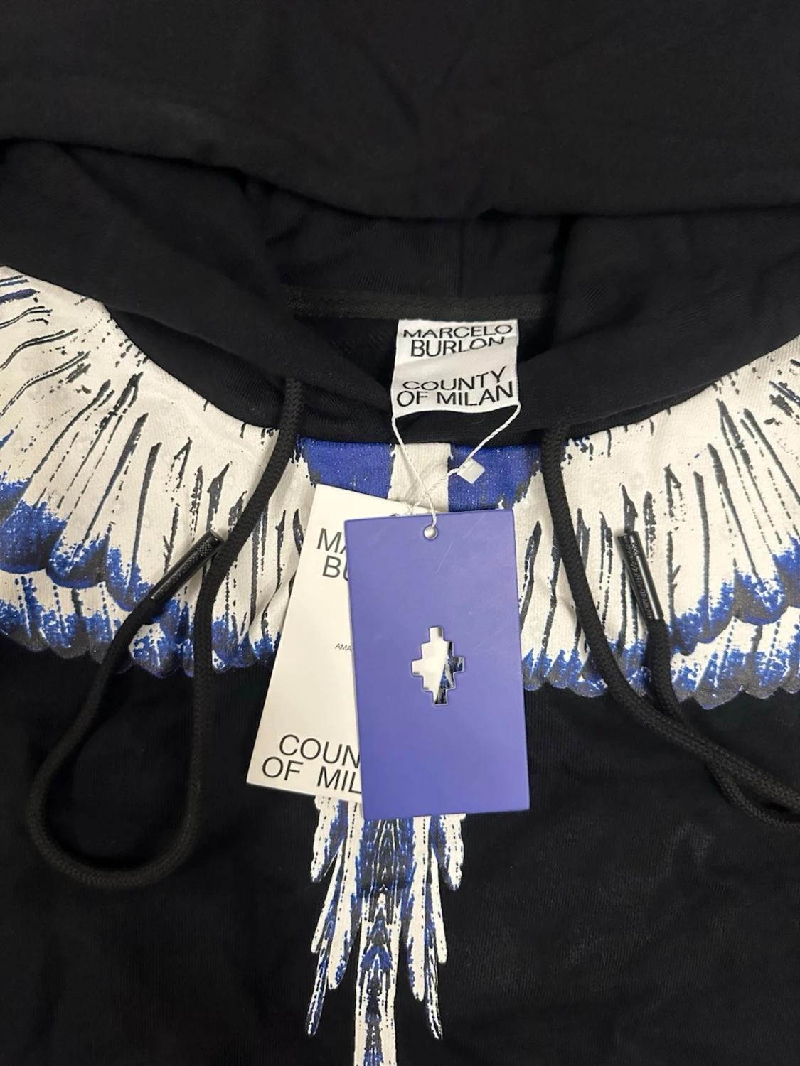 Svart hoodie Marcelo Burlon med vingar - 1