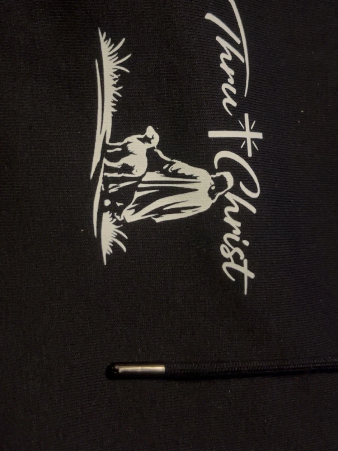 Svart hoodie med stor Jesus-tryck(ThruChrist) - 3