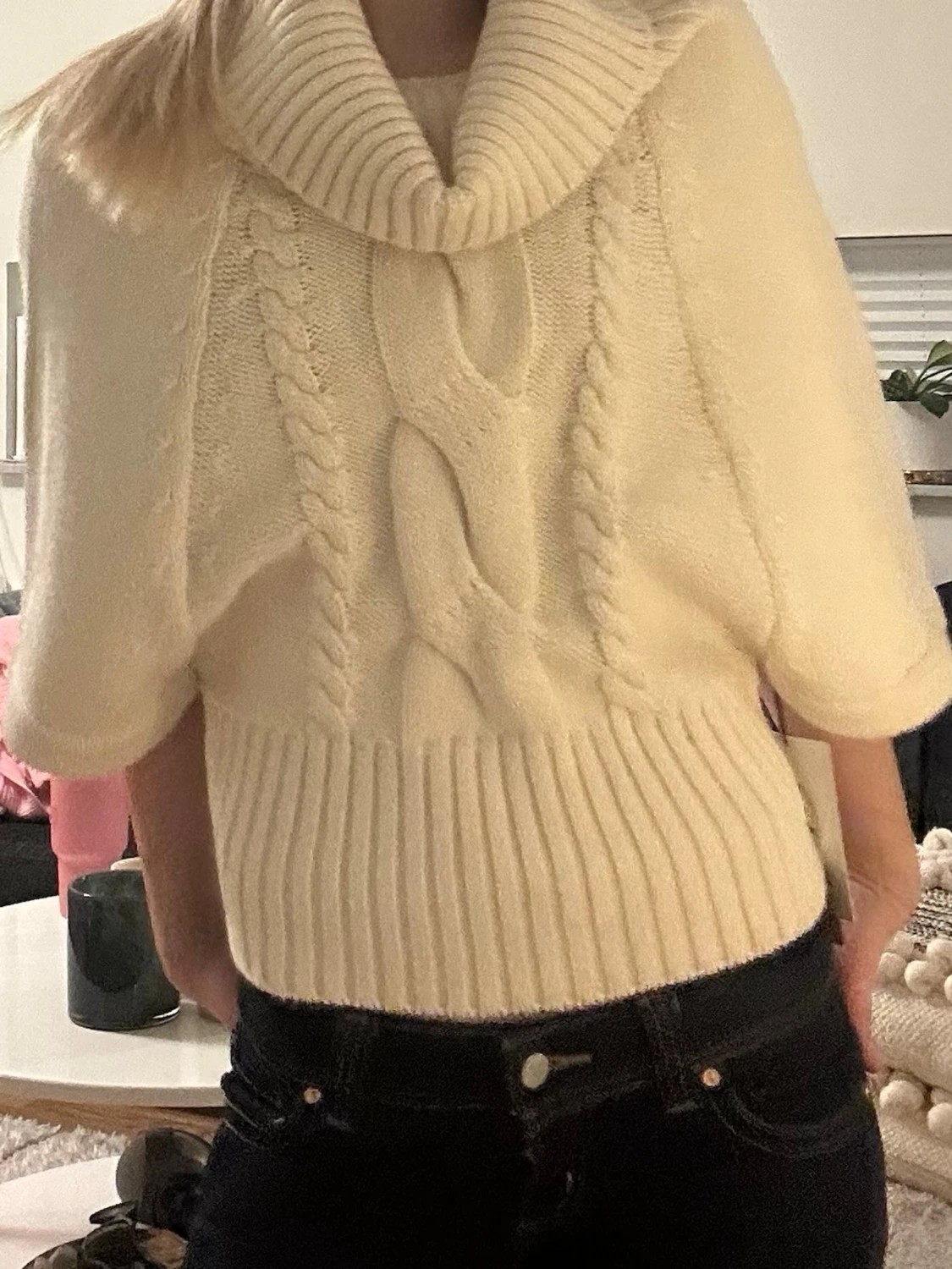  stickad tröja med polokrage - 1