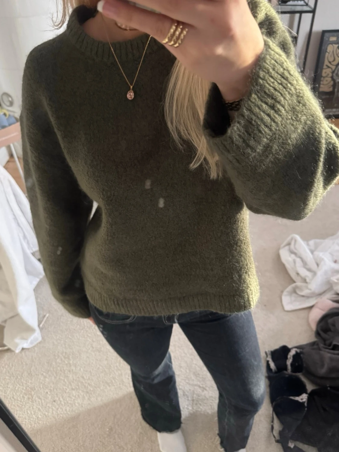 Grön stickad tröja
