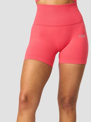 Seamless träningsshorts ICANIWILL - Säljer ett par seamless träningsshorts från ICANIWILL. De har hög midja, ribbad struktur och korta ben. Finns även en ficka för mobilen. 