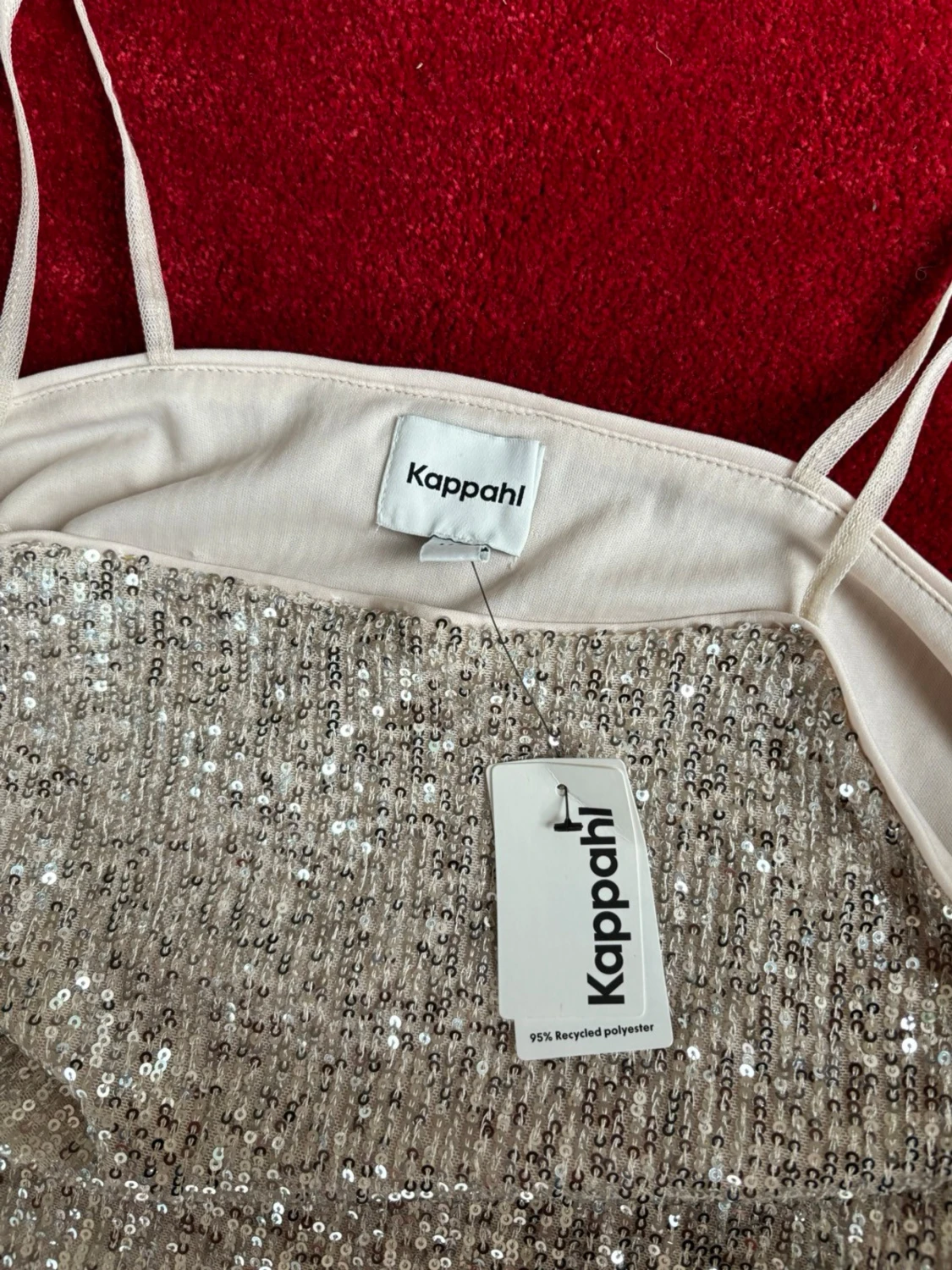 Glittrig silver linnetopp med paljetter - 2