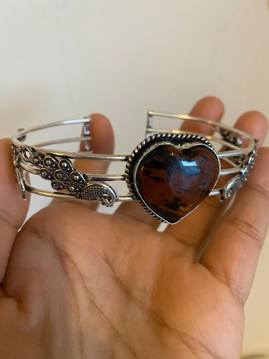 s925 Silverarmband med hjärtformad sten - 4