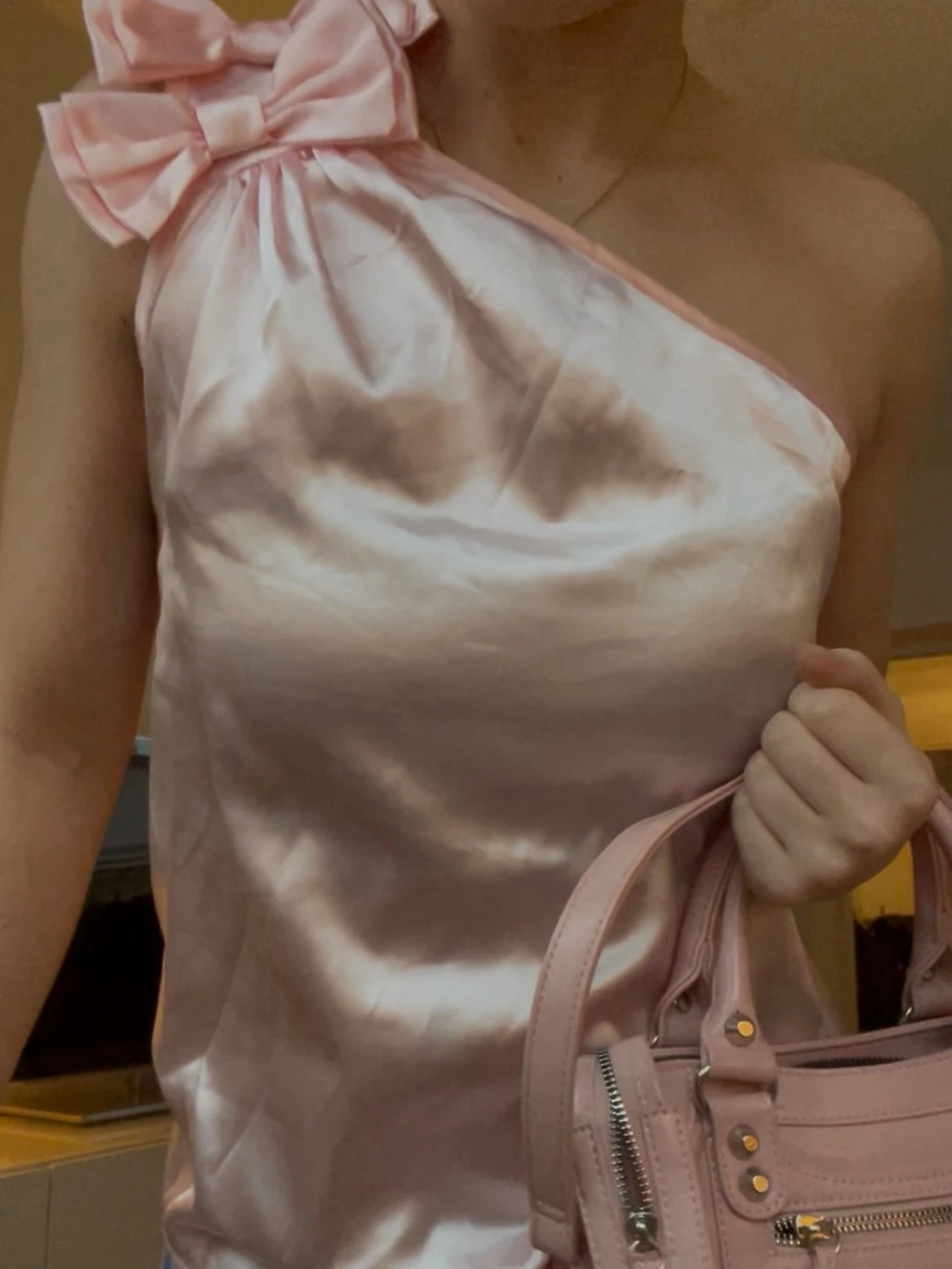 Ljusrosa satin  topp - 2
