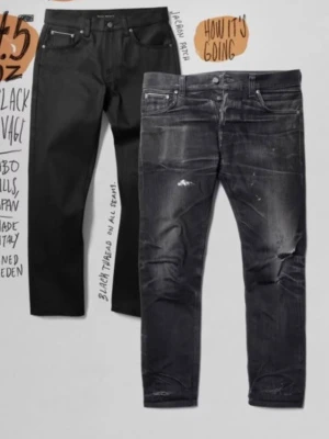 Nudie Jeans Dry Selvedge - Riktigt snygga selvedge jeans från nudie jeans. Första bilden visar hur fades kan utvecklas på dessa jeans efter användning. Modellen på dessa är Lean Dean. Storleken är W30L28. Passar större i L. UNGEFÄRLIGA mått: Midja 40cm, ytterbenslängd 95cm. Obs jeansens benöppningar är uppsprätta för att de ska sitta bättre över skorna. Gör de bara snyggare enligt mig! Hör av er vid frågor!