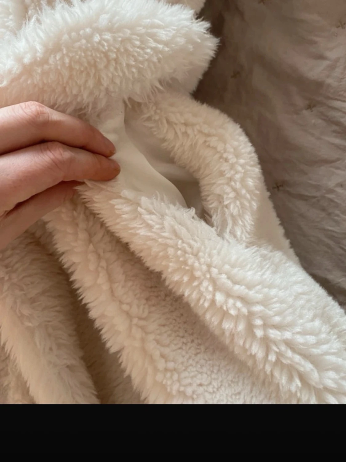 Beige teddyjacka med skärp - 5