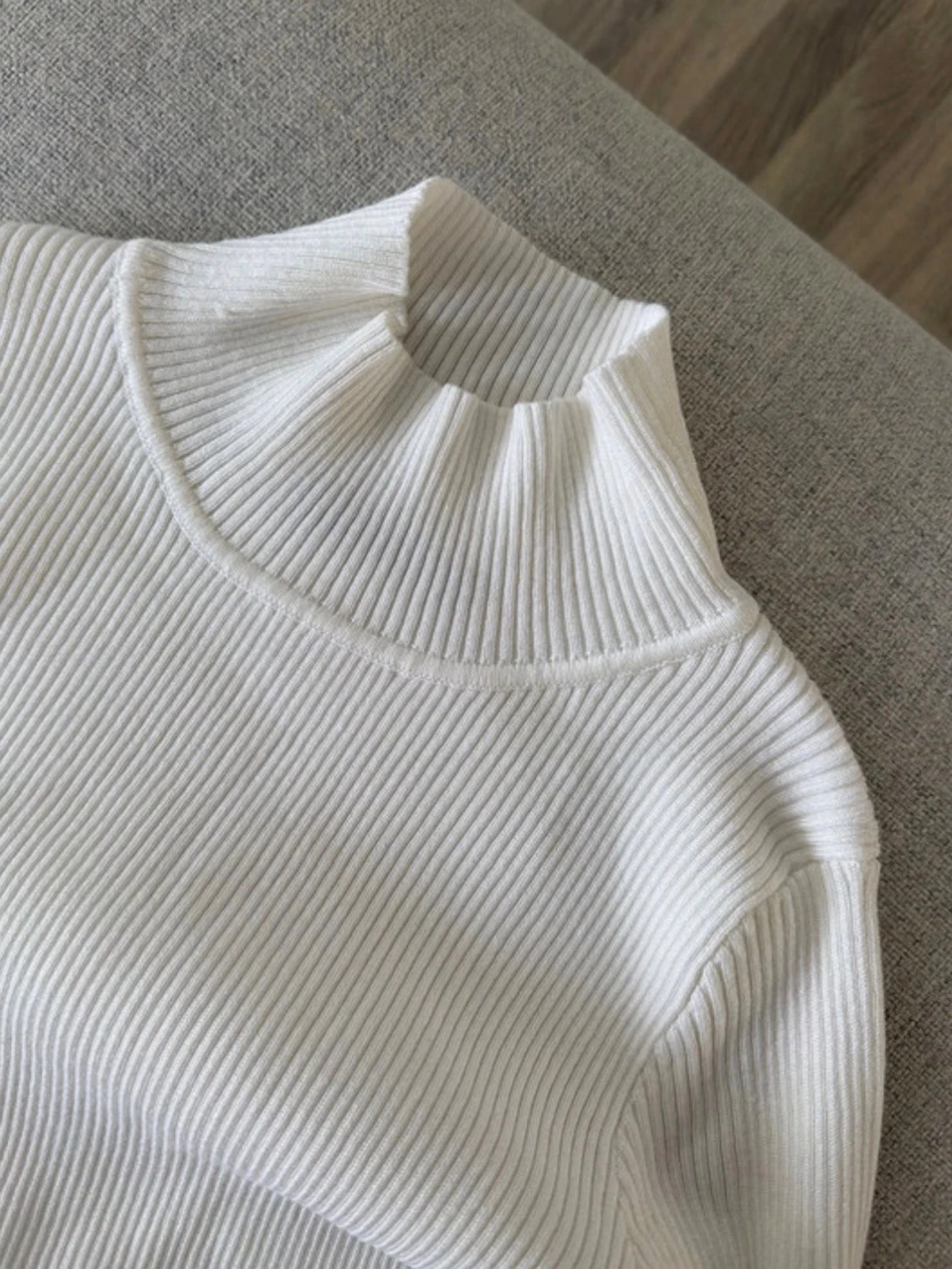 Vit ribbad långklänning - 3