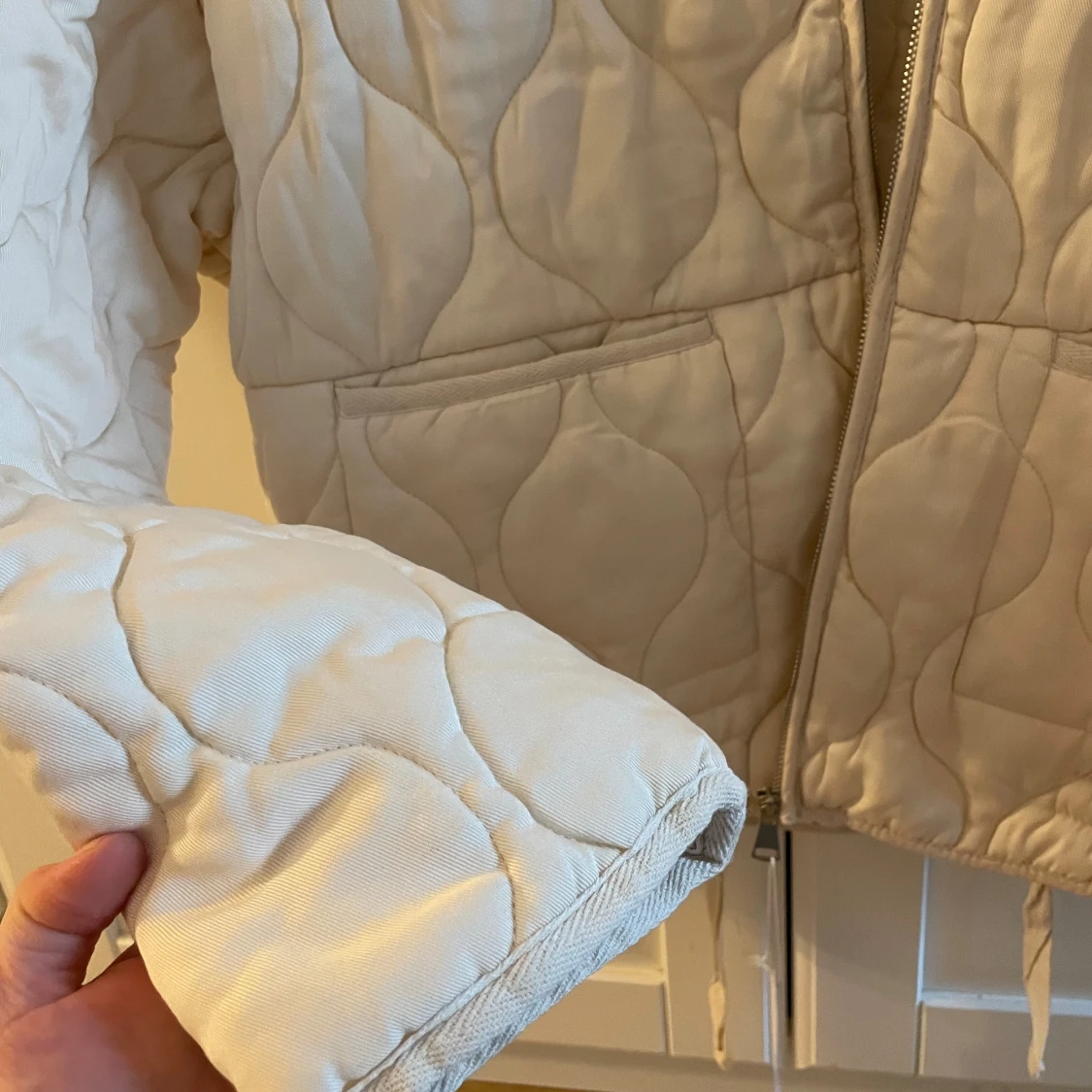 Beige quiltad jacka - 3