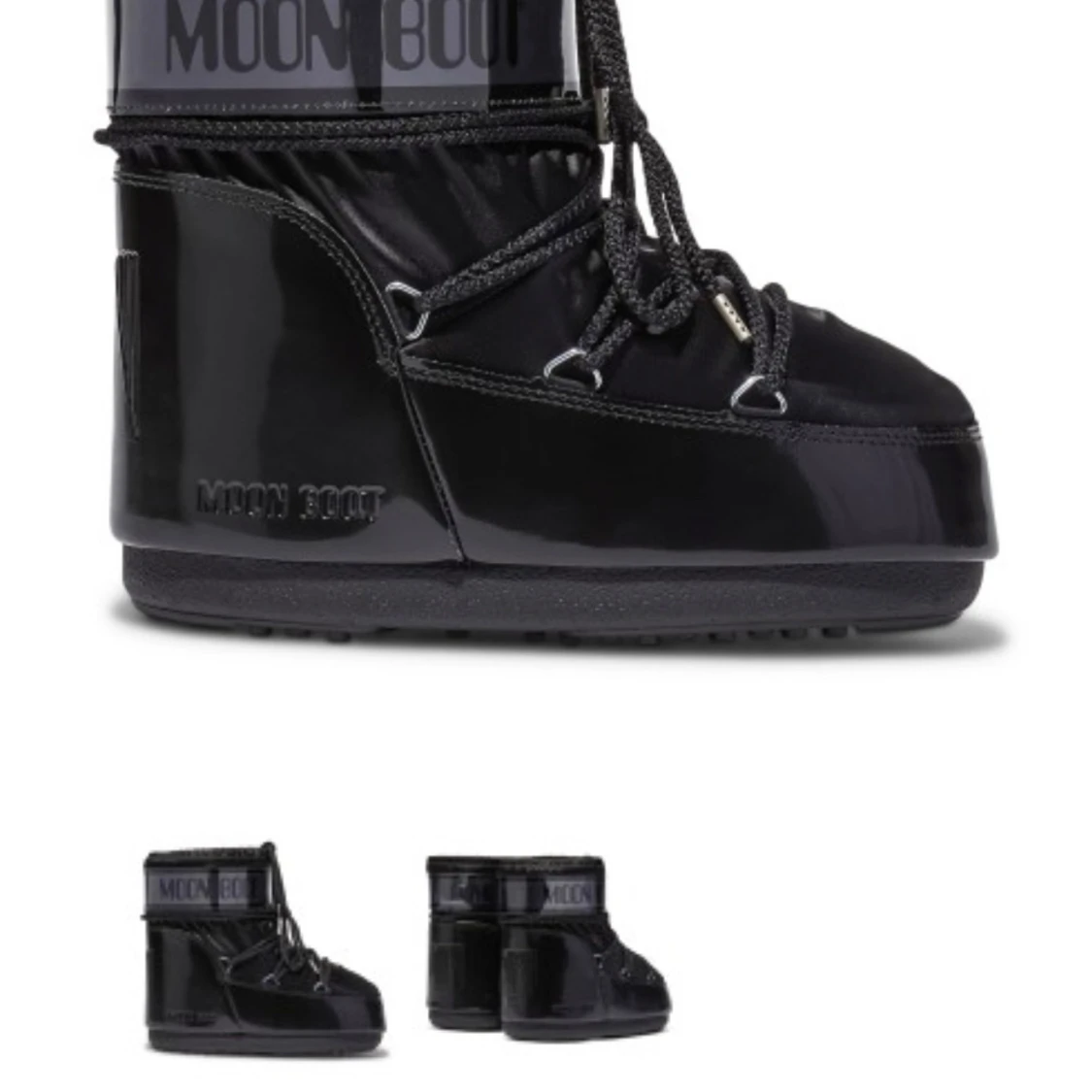 Svarta Moon Boots med snörning