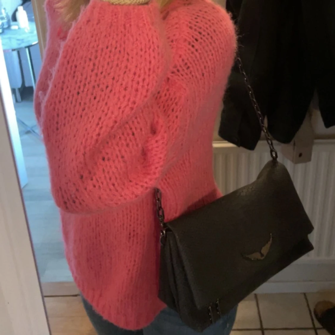 Rosa stickad tröja - 1