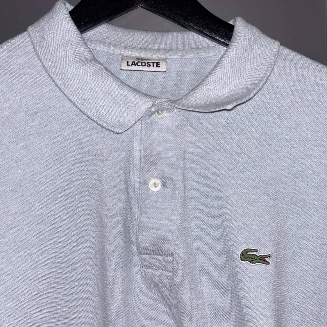 Grå långärmad pikétröja från Lacoste - 1