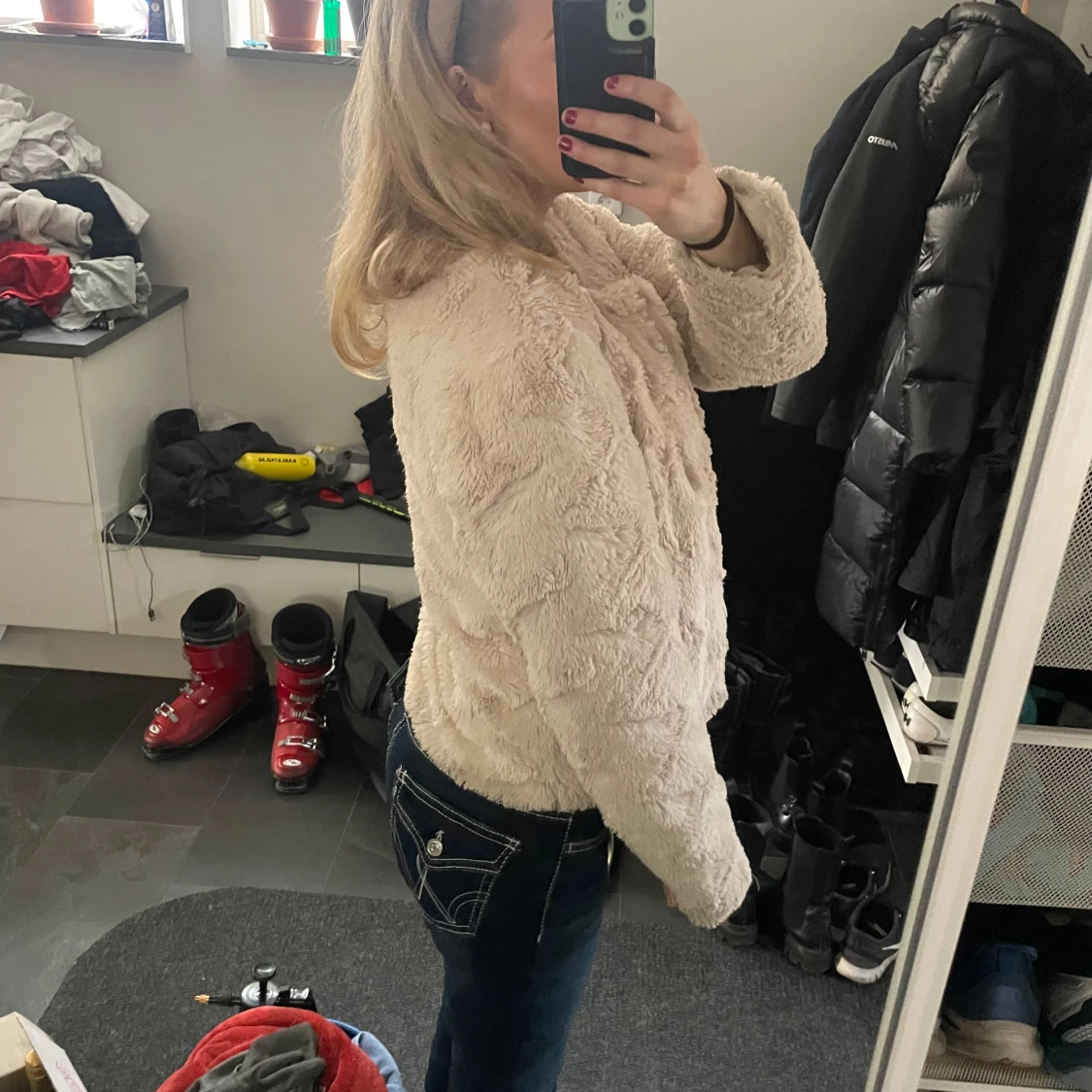 Beige teddyjacka - 3