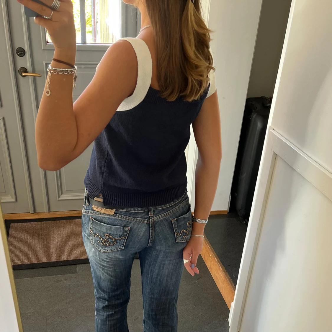 Blå stickad topp - 2