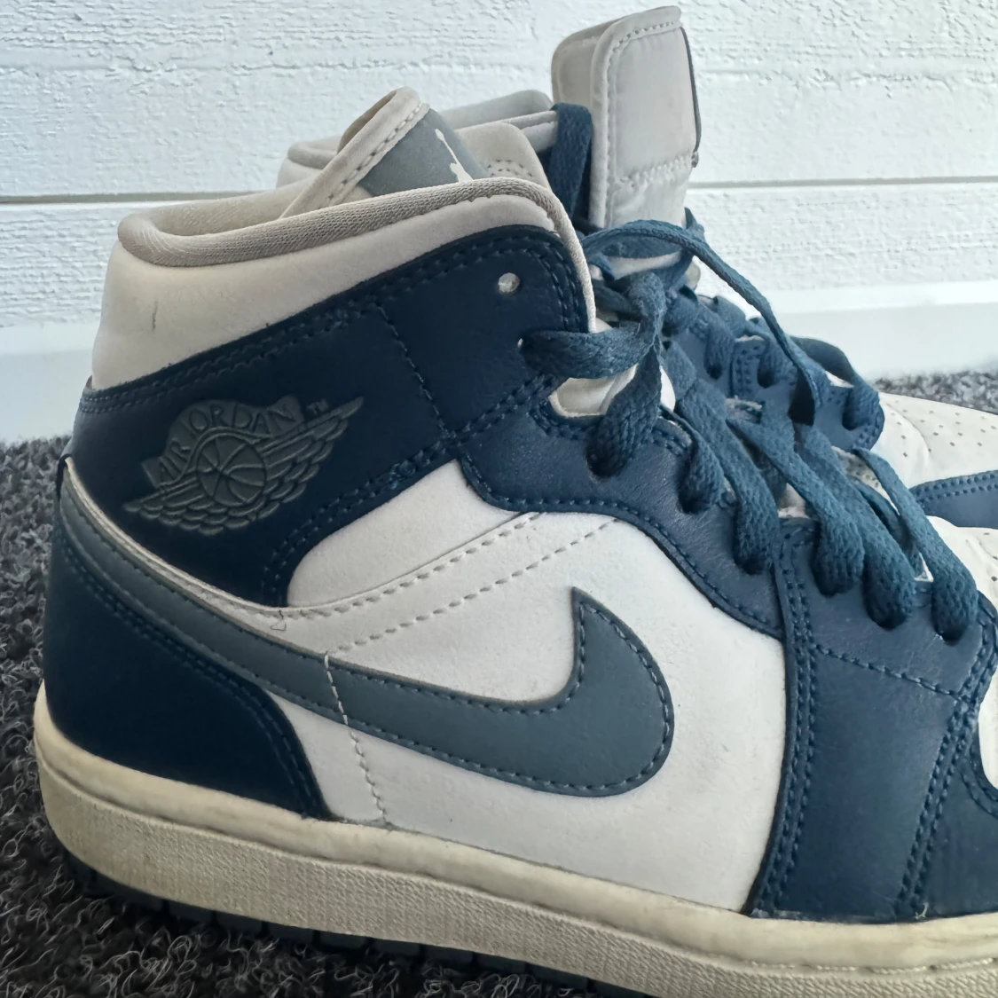 Nike Air Jordan 1 Mid blå/vit - 1