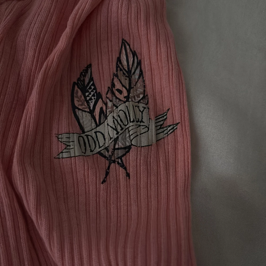 Rosa ribbad långärmad topp Odd Molly - 3