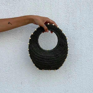 Crochet Clutch with Beads Embroidery 🤍 - The Lúcia bag is made with recycled cotton fabric yarn and hand-embroidered with beads. Inspired by my mother, who taught me how to crochet 🌸  It hold all daily necessities; phone, wallet, keys and lipstick 🧚🏼  Handmade, with love, in Portugal 🌞  (If you have any questions or doubts, don’t hesitate to reach out)