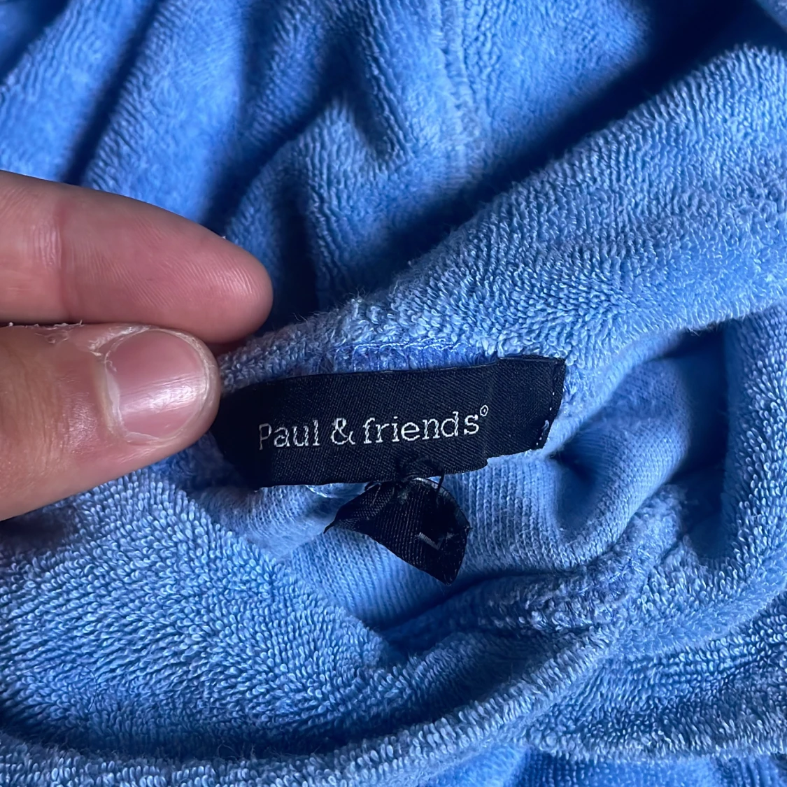 Ljusblå frottéhoodie från Paul & friends - 1